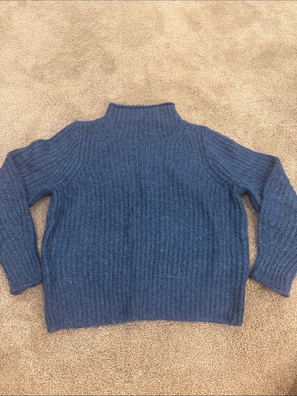 Madewell Chunky Ribbed Turtleneck Sweater - Slate Blue